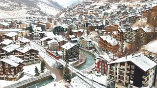 4K DJI Drone Video - Zermatt in Winter, Switzerland