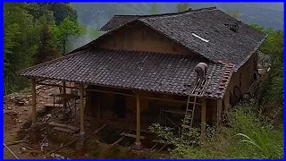 The skilled craftsman renovate the mountain house, upgrade the beautiful garden