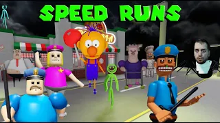 Speed Run FREE BILLY SKIN! Police Girl, Barry, Great School, Papa, Skibi Toilet, Gran, Gumdrop Obby