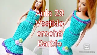 Vestido de crochê Barbie/ Vestido a crochet muñeca Barbie/ Crochet dress for Barbie dolls