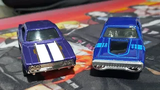 Quarter mile race '71 Plymouth GTX vs '69 Dodge Charger 500 Hotwheels 2023
