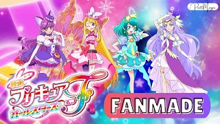 [1080p] Cure Macaron, Cure Milky, Cure Earth & Cure Butterfly Transformation (Precure All Stars F)