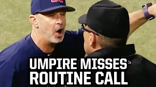 Umpire botches an easy call, a breakdown