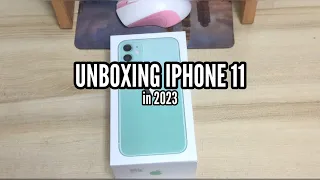 (Sub) Unboxing Iphone 11 in 2023 || mint green 256gb💚