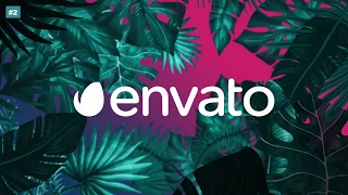 2756   Night Tropical leaf Logo Reveal animation intro