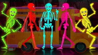 Five Skeletons Riding On A Bus Song 💀🚌 | Spooky Scary Rhymes By Kids Shows Club