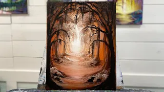 Acrylic Painting Tutorial 🎨 How To Paint Chocolate Forest