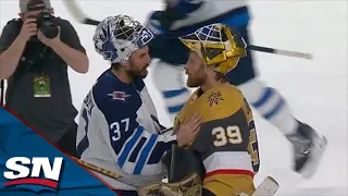 Vegas Golden Knights And Winnipeg Jets Exchange Handshakes Following Their Five-Game Series