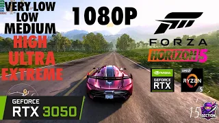 FORZA HORIZON 5 - 1080p I ALL SETTINGS TESTED | RTX 3050 Performance Test I Lenovo Ideapad Gaming 3