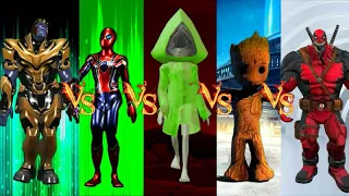 THANOS DANCE 4k vs SPIDER MAN vs LITTLE NIGHTMARES vs BABY GROOT vs VENOMPOOL : SUPERHERO DANCE