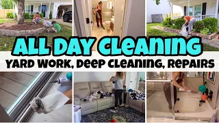 EXTREME CLEAN WITH ME 2024 | YARD WORK + DEEP CLEANING | ALL DAY CLEANING MOTIVATION