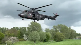 Apache, Chinook & Cougar low pass, formation and landing!