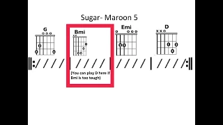 Sugar (clean) - Moving chord chart