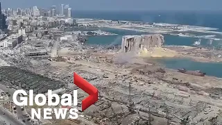 Beirut explosion: Drone footage captures extent of the damage in the city's devastated port area