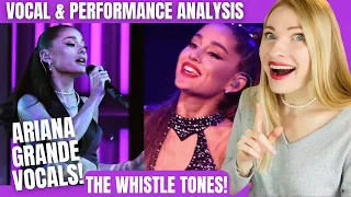 Vocal Coach Reacts: ARIANA GRANDE Best Live Vocals (Updated) Including whistle tone!