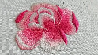 Long and short stitches - How to embroider a flower - beginners tutorials