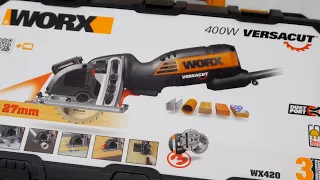 Worx Versacut WX420 (400W mini corded circular saw, 85mm blade, 27mm cut depth)