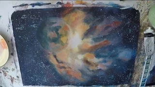 How To Paint Galaxy, Stars and Planets in Watercolour