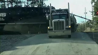Train in the U.S slams into a truck stuck on a crossing
