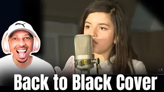 First time hearing Angelina Jordan "Back to Black" Cover, with KORK, improvised lyric.