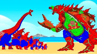 Rescue GODZILLA EARTH SPIDER From Giant CRAB : Who Will Win? | Godzilla Cartoon Compilation