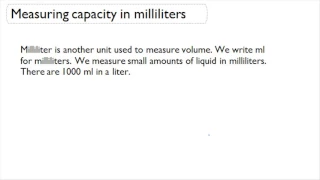 Measuring Capacity in Milliliter