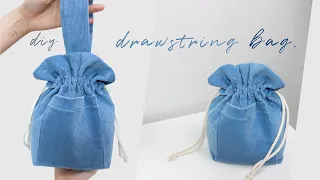 sub) DIY / 스트링가방, 미니 토트백 만들기 / 재봉틀 배우기/ mini tote bag sewing tutorial ㅣsquare sand
