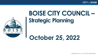 Boise City Council - Strategic Planning Session