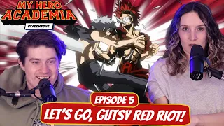 RED RIOT UNBREAKABLE! | My Hero Academia Season 4 Wife Reaction | Ep 5, "Let's Go, Gutsy Red Riot!”