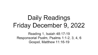 Daily Reading for Friday December 9, 2022