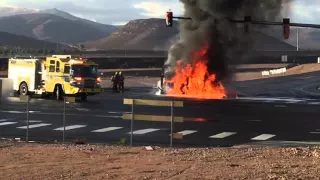 Republic services garbage truck on fire