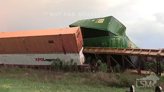 04-23-2024 Trent, TX - Train Derailed in Severe Thunderstorm Winds