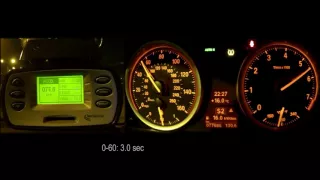 BMW X6 E71 35i stage 1 0-100 racelogic acceleration, 402m