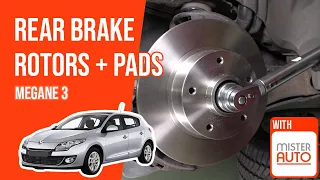 How to replace the rear brake discs and pads Megane mk3 🚗