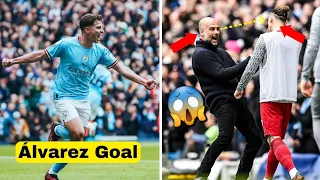 Pep Guardiola Crazy Reaction to Julián Álvarez Goal Against Liverpool Players 😱