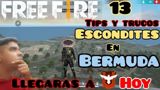 13 MEJORES LUGARES PARA CAMPEAR EN EL MAPA DE BERMUDAS FREE FIRE/ TIPS,TRUCOS,BUG Y ESCONDITES 2022