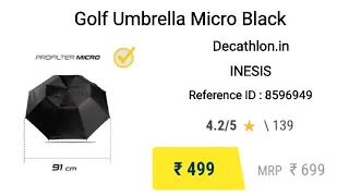 Golf Umbrella Micro Black | Wispy Wizard | Tamil Review