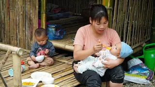 The love and care of a single mother for her two children - Harvest bamboo shoots to sell - Cooking