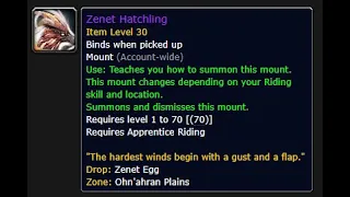 How to get the Zenet Hatchling Mount! 100% drop