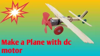 How to make a dc motor Plane easily. Make a Diy educational glider plane toy.