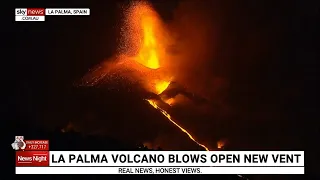 La Palma volcano blows open new vent