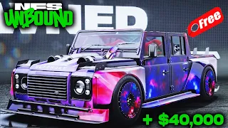 Need for Speed Unbound How to Get FREE Custom Car Early : Land Rover Defender Custom | Make Money