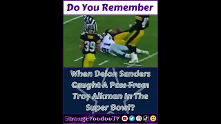 Deion Sanders Catching A Pass From Troy Aikman In The Super Bowl! 👀