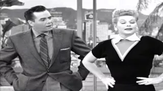 Lucille Ball laughs after she messes up her line ...