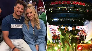 At Kelce Jam, Brittany and Patrick Mahomes unexpectedly show up and are shown dancing with Travis...