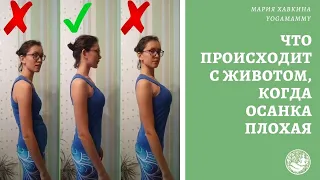 Что происходит с животом, когда осанка плохая?