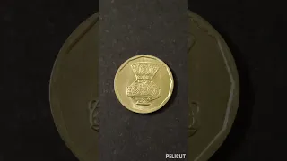 Монета республики Египет 5 пиастров 2004 года. 5 пиастров с лампой.
