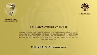 Portfolio Committee on Health, 17 June 2021