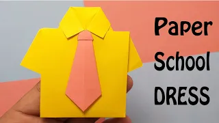 Paper Shirt tie | Paper diy shirt | Craft diy school uniform | Color paper uniform | Fold paper tie