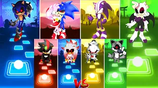 All Sonic Characters | Sonic Exe vs Blaze Exe vs Shadow Exe vs Silver Sonic Exe | Tiles Hop EDM Rush